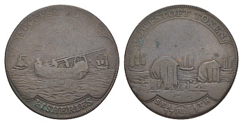 Великобритания, Суффолк, Колчестер 1/2 пенни 1795 Dalton & Hamer 37 медь 1522-825