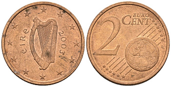 Ирландия 2 евроцента 2003 KM 33 сталь плакированная медью 4147-713