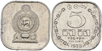 Шри-Ланка 5 центов 1978 KM 139a алюминий 4136-657