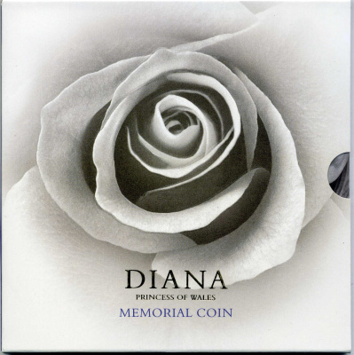 Великобритания 5 фунтов 1999 Елизавета II (1952-2022), в память о принцессе Диане (1961-1997), в оригинальном картонном буклете KM 997, Spink 4551 (L6) медно-никель BUNC 00-00