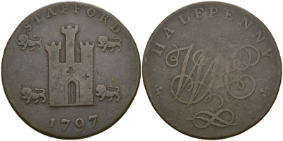 Великобритания, Саффолк 1/2 пенни 1795 Бери, токены Кондера Dalton & Hamer 26 медь 1529-1014