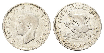 Новая Зеландия 1 шиллинг 1942 Георг VI (1936-1952) KM 9 серебро 4660-1022