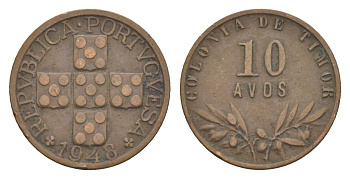 Португальский Тимор 10 аво 1948 KM 5 бронза 3711-1223