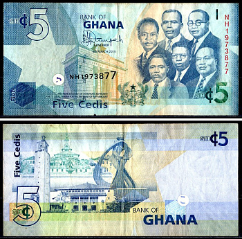 Гана 5 седи 2013 Pick 38 d бумага 7147-35-3-1
