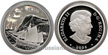 Канада 20 долларов 2006 серия Парусники - Кетч, голограмма, в фирменной коробке с сертификатом KM NEW серебро PROOF 4-3-2-17