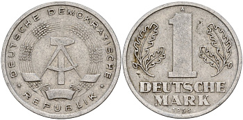 ГДР 1 марка 1956 A KM 13 алюминий 117-814