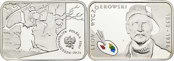 Польша 20 злотых 2007 Польские художники XIX-XX вв. Леон Ян Вычулковский, цветная эмаль KM 891 серебро PROOF 4-5-3-11