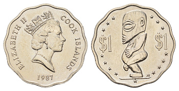 Острова Кука 1 доллар 1987 KM 37 медно-никель UNC 4127-1942