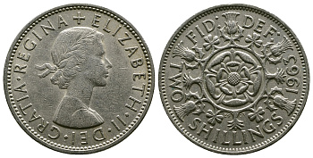 Великобритания 2 шиллинга (флорин) 1963 Елизавета II (1952-2022) KM 906, Spink 4146 медно-никель 4382-441