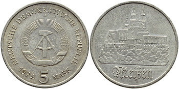 ГДР 5 марок 1972 А, Мейсенский собор KM 37, J. 1543 медно-никель 4394-214