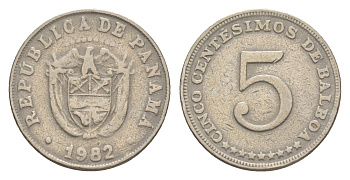 Панама 5 сентесимо 1982 KM 23.2 медно-никель 4643-1259