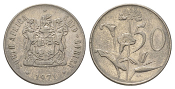ЮАР 50 центов 1971 Зантедеския Эллиота (калла), герб KM 87 никель 4626-816