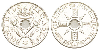 Новая Гвинея 1 шиллинг 1938 KM 8 серебро UNC 4178-445