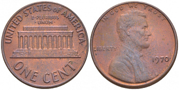 США 1 ЦЕНТ 1970 ЛИНКОЛЬН KM 201 медь цинк 3457-1245