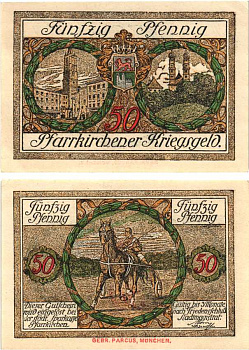 ПФАРКИРХЕН 50 ПФЕННИГОВ ND НОТГЕЛЬД, ЗЕМЛЯ БАВАРИЯ Grabowski P17.4 бумага 8608-3-2-1