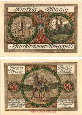 ПФАРКИРХЕН 50 ПФЕННИГОВ ND НОТГЕЛЬД, ЗЕМЛЯ БАВАРИЯ Grabowski P17.4 бумага 8608-3-2-1