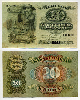 Эстония 20 крон 1932 пастух Pick 64 a бумага 7457-35-1-2