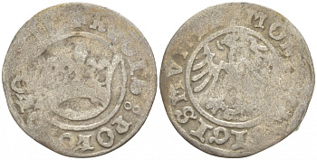 ПОЛЬША (ЛИТВА) 1/2 ГРОША 1500 ЙОХАН I АЛЬБЕРТ ЯГИЛЛО (1492-1501) серебро 4532-622