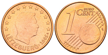 Люксембург 1 евроцент 2005 Великий Герцог Анри KM 75 сталь плакированная медью 4147-766