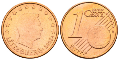 Люксембург 1 евроцент 2005 Великий Герцог Анри KM 75 сталь плакированная медью 4147-766