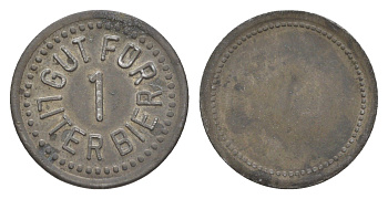 Германия жетон 1 литра пива ND цинк 4636-1249