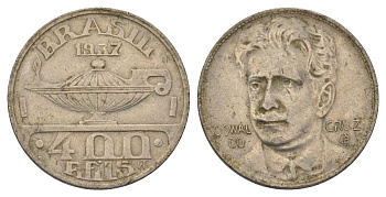 Бразилия 400 реалов 1937 Освалду Крус KM 539 медно-никель 4624-1246