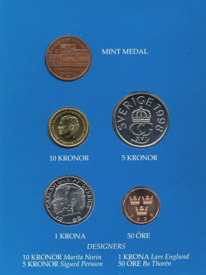 ШВЕЦИЯ НАБОР ИЗ 4 МОНЕТ 1998 04-062-249