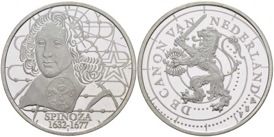 НИДЕРЛАНДЫ МЕДАЛЬ СЕРИИ ИСТОРИЯ НИДЕРЛАНДОВ, БЕНЕДИКТ СПИНОЗА (1632-1677), ГОЛАНДСКИЙ ФИЛОСОВ-РАЦИОНАЛИСТ, НАТУРАЛИСТ, ДИАМЕТР 30 ММ., ВЕС 9,43 ГР. медно-никель 1076-6-54