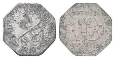 Наумбург-ан-дер-Заале 10 пфеннигов 1919 Funck 356.2, Men05 18265.2, Men18 22848.2 железо 4708-1022