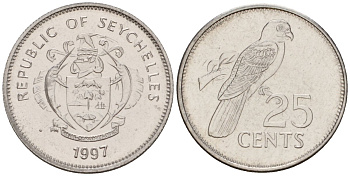 Сейшельские Острова 25 центов 1997 PM KM 49.3 сталь плакированная никелем UNC 44-1063