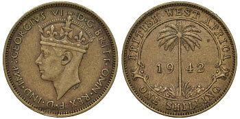 Британская Западная Африка 1 шиллинг 1942 Георг VI (1937-1952) KM 23 никель латунь 72-334