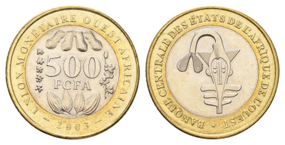 Западная Африка (BCEAO) 500 франков 2003 KM 15 биметалл UNC 4671-344
