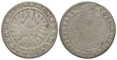 Силезия-Легница-Бжег 15 крейцеров 1664 Георг III (1639-1664) серебро 413-1621