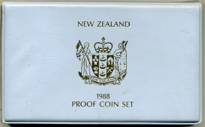 Новая Зеландия официальный набор из 7 монет 1988 в оригинальной пластиковой упаковке серебро PROOF 1-4-1-07