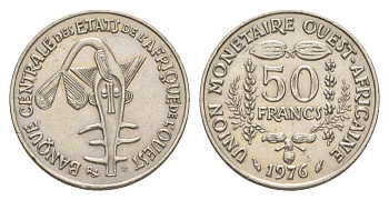 Западная Африка (BCEAO) 50 франков 1976 KM 6 медно-никель aUNC 4611-313