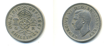 Великобритания 2 шиллинга (флорин) 1951 Георг VI (1936-1952) KM 878, Spink 4107 медно-никель 83-1035