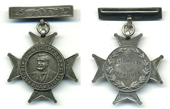 Великобритания наградная медаль 1925 JOHN THOMPSON (WOLVERHAMPTON), 22,8 гр  серебро    1079-5-23