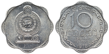 Шри-Ланка 10 центов 1978 KM 140 a алюминий 4118-934