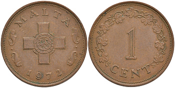 Мальта 1 цент 1972 KM 8 бронза 4546-714