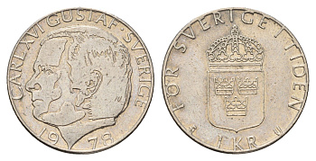 Швеция 1 крона 1978 Карл XVI Густав (1973- ) KM 852 медь плакированная медно-никелем 183-254