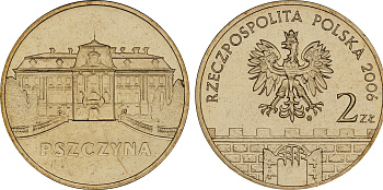 Польша 2 злотых 2006 MW, серия польские города, Пщина (Pszczyna) KM 549 нордик UNC 4676-357