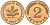 ФРГ 2 пфеннига 1967 G KM106, J.381 бронза PROOF 1094-7-44