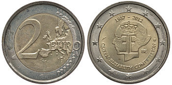 БЕЛЬГИЯ 2 ЕВРО 2012 75 ЛЕТ МУЗЫКАЛЬНОМУ КОНКУРСУ ИМЕНИ КОРОЛЕВЫ ЕЛИЗАВЕТЫ KM 317 биметалл UNC 110-1042