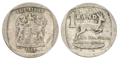 ЮАР 1 ранд 1998 KM 164 медь плакированная никелем 4627-343