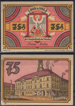 Эльс 75 пфеннигов 1922 DeNG 2 1008.1-3/4 бумага UNC (пресс) 8613-56-2-1