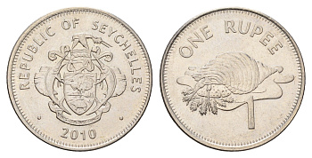 Сейшельские Острова (Сейшелы) 1 рупия 2010 KM 50.1 медно-никель UNC 4703-531
