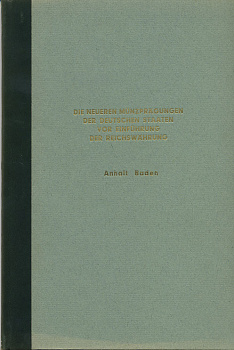 КУРТ ЕГЕР ЧЕКАН МОНЕТ ГЕРМАНСКИХ ГОСУДАРСТВ ДО ВВЕДЕНИЯ ЕДИНОЙ ВАЛЮТЫ: АНГАЛЬТ БАДЕН 1806-1873 1957 KURT JAEGER DIE NEUEREN MUNZPRAGUNGEN DER DEUTSCHEN STAATEN VOR EINFUHRUNG DER REICHSWAHRUNG 1806-1871 ANHALT BADEN, 40 СТРАНИЦ С ИЛЛЮСТРАЦИЯМИ 00-01-02-20