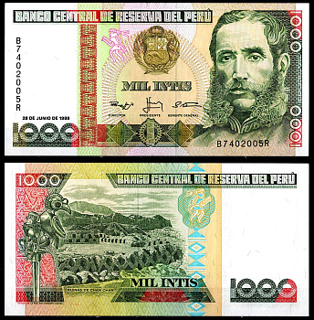 Перу 1000 инти 1988 Pick 136 b бумага UNC (пресс) 6278-45-1-2