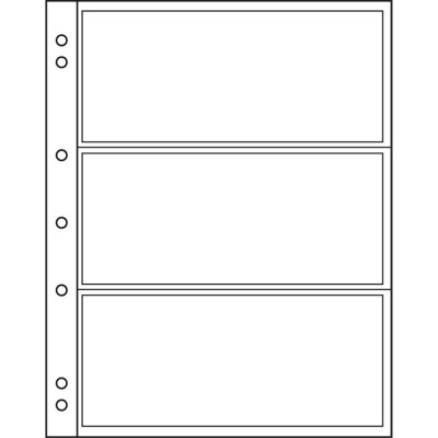Лист в альбом Numis для 3 бон (C), прозрачный. Leuchtturm. 316522