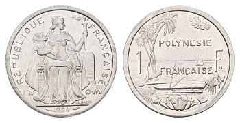 Французская Полинезия 1 франк 1994 KM 11 алюминий UNC 179-911
